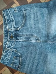 Wide Leg Blue Denim Jeans