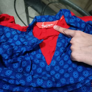 Women Blue Printed Kurta