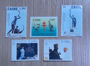 Set Of 5 Zaire Stamps