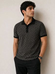 Men's Geometric Print Polo T-Shirt