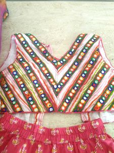 Vibrant Pink Tiered Lehenga Choli Set