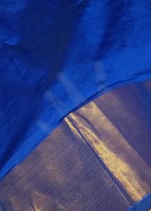 Royal Blue Saree with Bronze Border