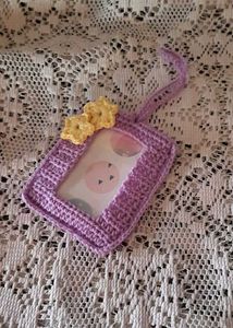 Handmade Crocheted Photo Card Holder