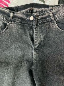 Womens Flared Dark Wash Jeans