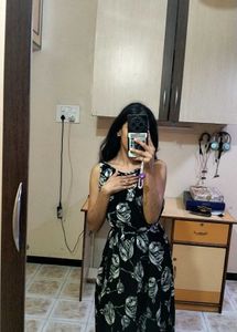 Black Floral Midi Dress | Excellent Condition