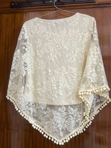 Elegant Off-White/ Cream Lace Party Top