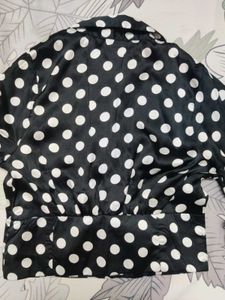 Chic Polka Dot Button-Up Blouse