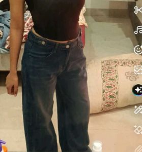 Wide Leg Denim Jeans