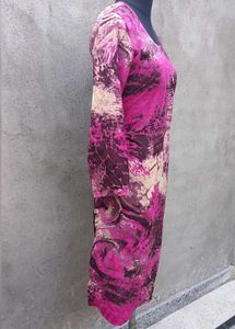 New Vibrant Pink Abstract Print Dress