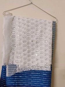 Elegant Blue Ombre Saree