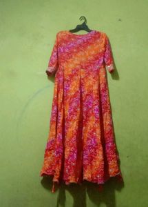 Bandhani Long Dress For Womens