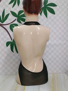 (1100)Black Lace Halter Lingerie