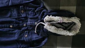 Denim Jacket with Fur Trim