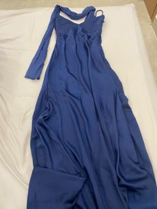 DIRIS Ivana Blue Satin Dress