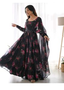Floral Print Anarkali Gown