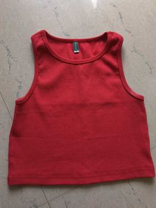 Classic Red Ribbed Tank Top