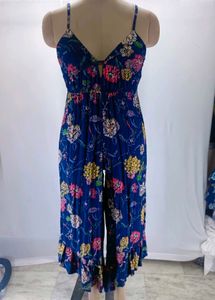 Floral Print Wide Leg Jumpsuit