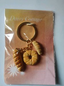 Handmade Clay Cute Bread Charm Keychain
