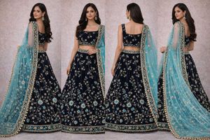Designer Velvet Lehenga Choli