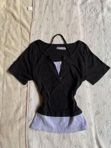 fitted ribbed top