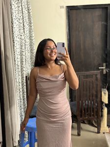 Sparkly Pink Spaghetti Strap Gown