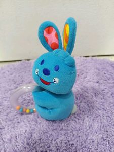 Cute Blue Bunny Rattle Toy