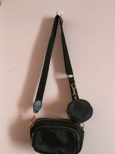 Stylish Black Crossbody Bag (Brand New)