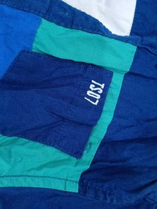 Color Block Button-Up Shirt
