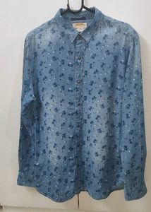 Men's Blue Floral Print Shirt