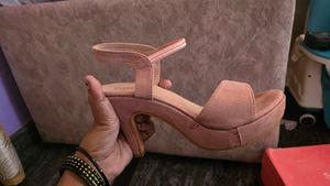 Women's Pink Strappy Kitten Heels