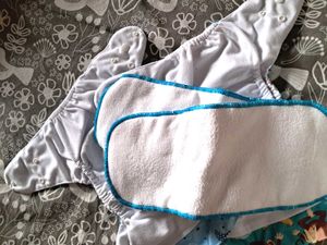 2 Reusable Cloth Diapers - Monkey &amp; Rainbow Prints
