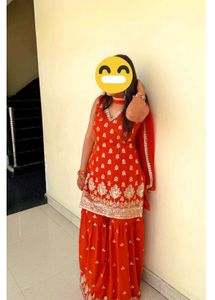 Rust orange sharara set