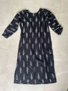 Stylish Black Printed Kurta