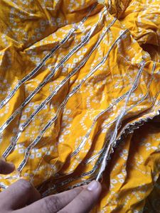 Yellow Bandhani Kurta Set with Dupatta