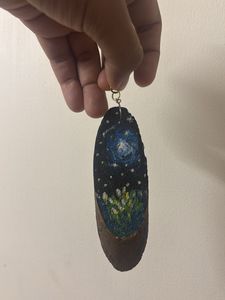 stary night hand painted Keychain