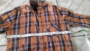Men's Brown Plaid Long Sleeve Shirt
