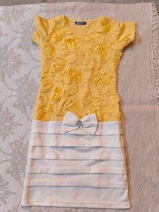 Yellow Rose Embellished Dress