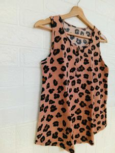 Leopard Print Sleeveless Tank Top