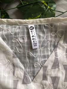 Sheer Puff Sleeve Button-Up Top