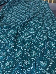 Teal Bandhani Print Kurta