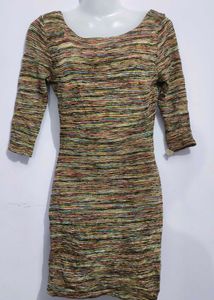 Textured Striped Mini Dress