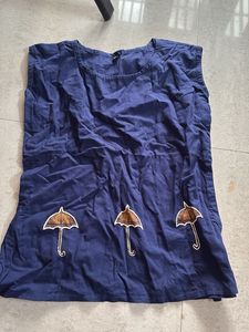 3 piece stylish Navy Blue Kurta Set with Print