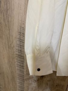 Cream Tie Neck Button-Up Blouse