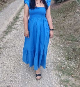 Electric Blue Cotton summer dress