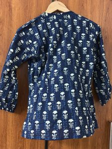 Stylish Blue Floral Print Kurta