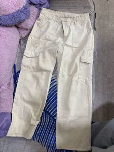 Cream Cargo Pants