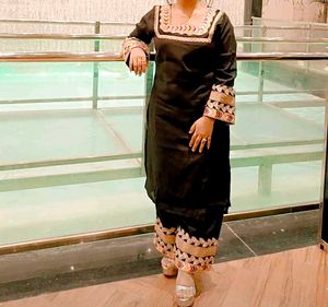 Black Embroidered Kurta Set