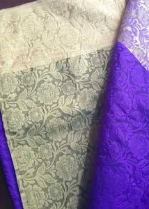 Royal Blue Silk Saree with gold Border