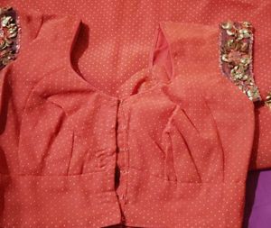 Heavy Worked Designer Saree With Blouse