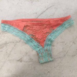 Lace Briefs - Coral &amp; Mint